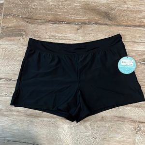 Black swim shorts